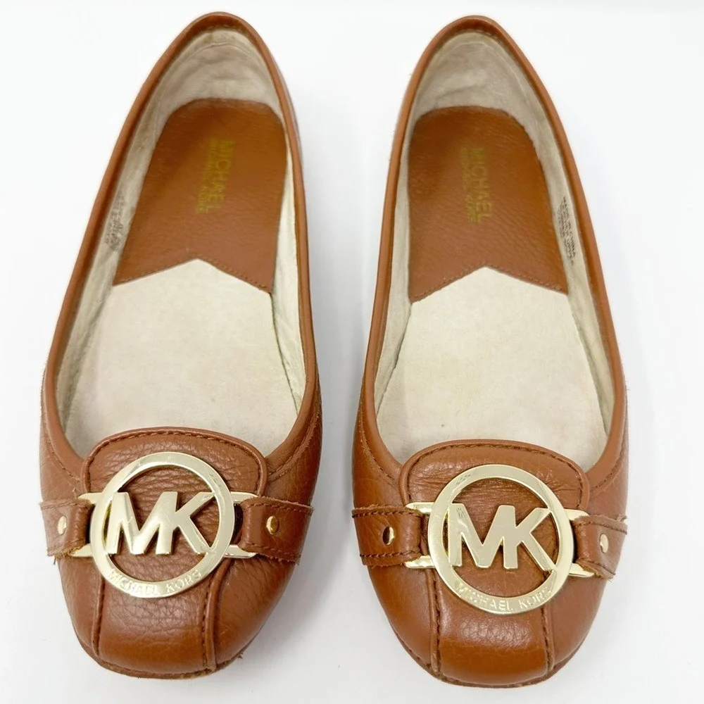 MICHAEL KORS FULTON‎ LUGGAGE LEATHER FLATS 6